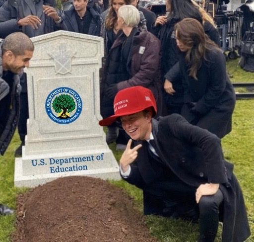 cb_doge's tweet photo. BREAKING: Department of Education lays off nearly half of workforce. https://t.co/UHc52HrjGS