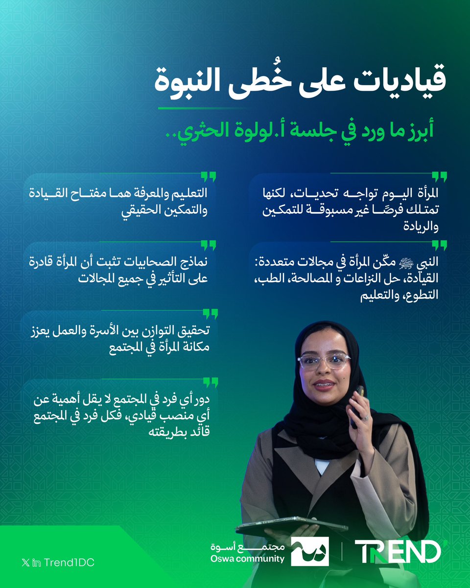 Trend1DC's tweet photo. 📄| أبرز ما ورد في الجلسة الثانية مع أ. لولوة الحثري في برنامج #قدوة_رمضان..

#مجتمع_أسوة 
#TrendDC
#لتظهر_بوضوح https://t.co/czxPZGMJFH