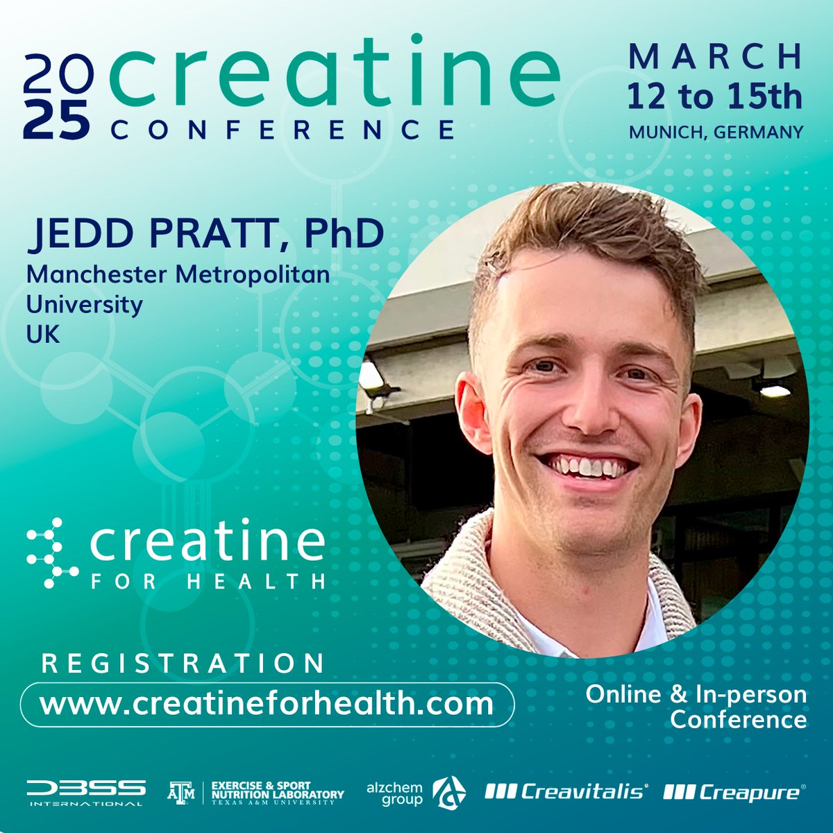 #CreatineForHealth
Excited to welcome Jedd Pratt, PhD – Manchester Metropolitan University, UK, as he shares his expertise on "Considerations in Assessing Brain Creatine" at the Creatine Conference 2025!