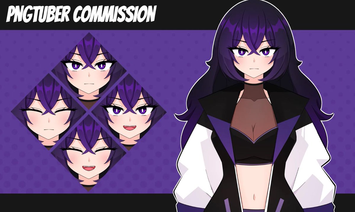 good morning everyone! here are my models so far~ let’s connect, drop yours below! 💜

pngtuber by: @naranako_ &amp; <a href="/FendyD3n/">fendyd3n ☁️</a>