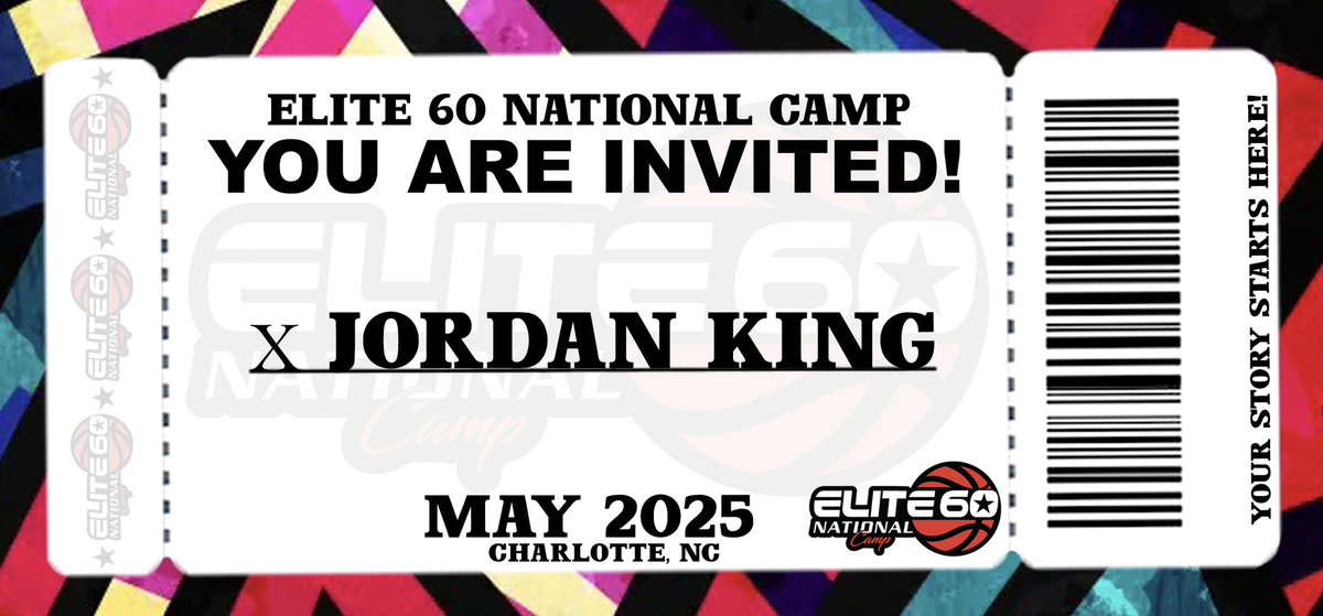 Class of 2026 6’3 Charlotte Performance Institution (NC) Jordan King has been INVITED to the Elite 60 National Camp.