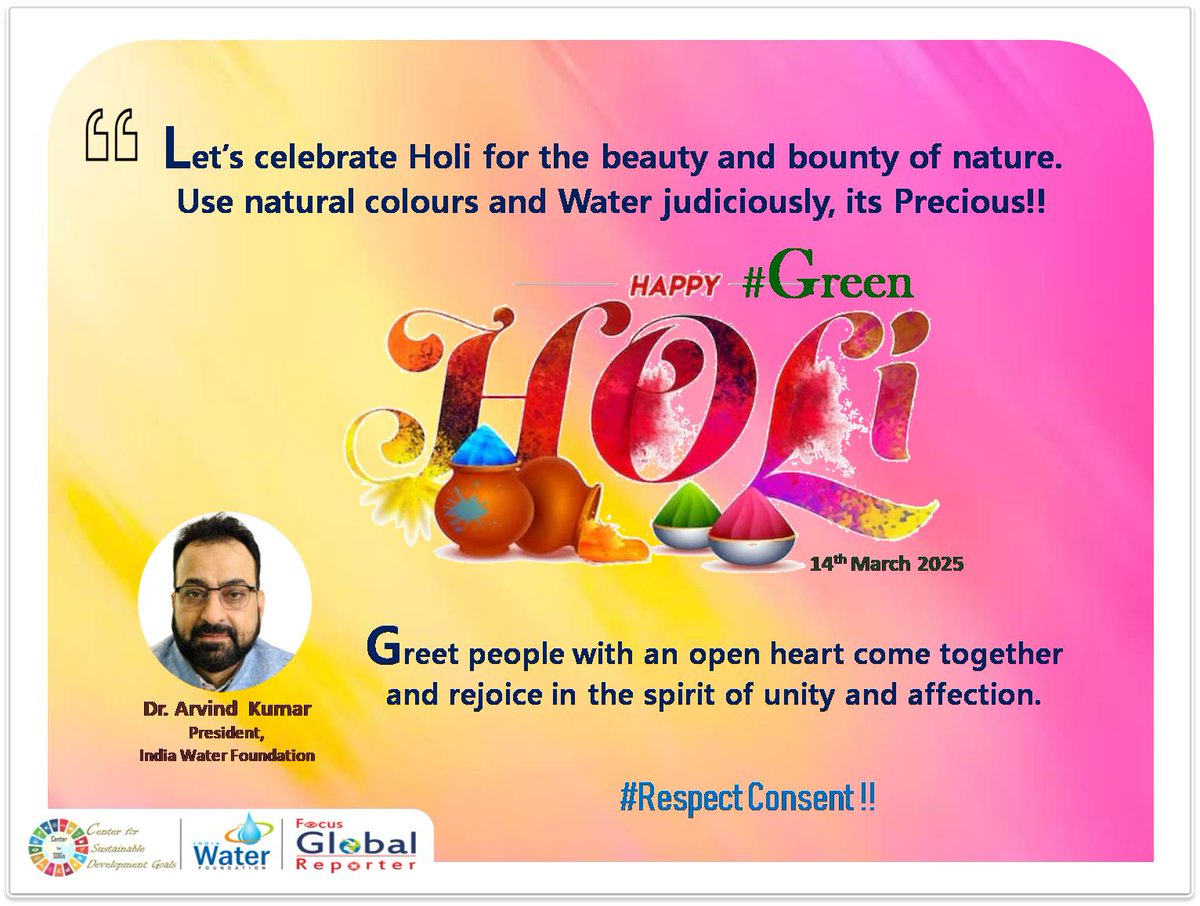 focusglobalrep1's tweet photo. #HappyHoli2025 #HoliFestival #HappyHoli #GreenHoli #SaveWater #Nature #environmentfriendlyholi #NaturalColour https://t.co/67zzZvMNto