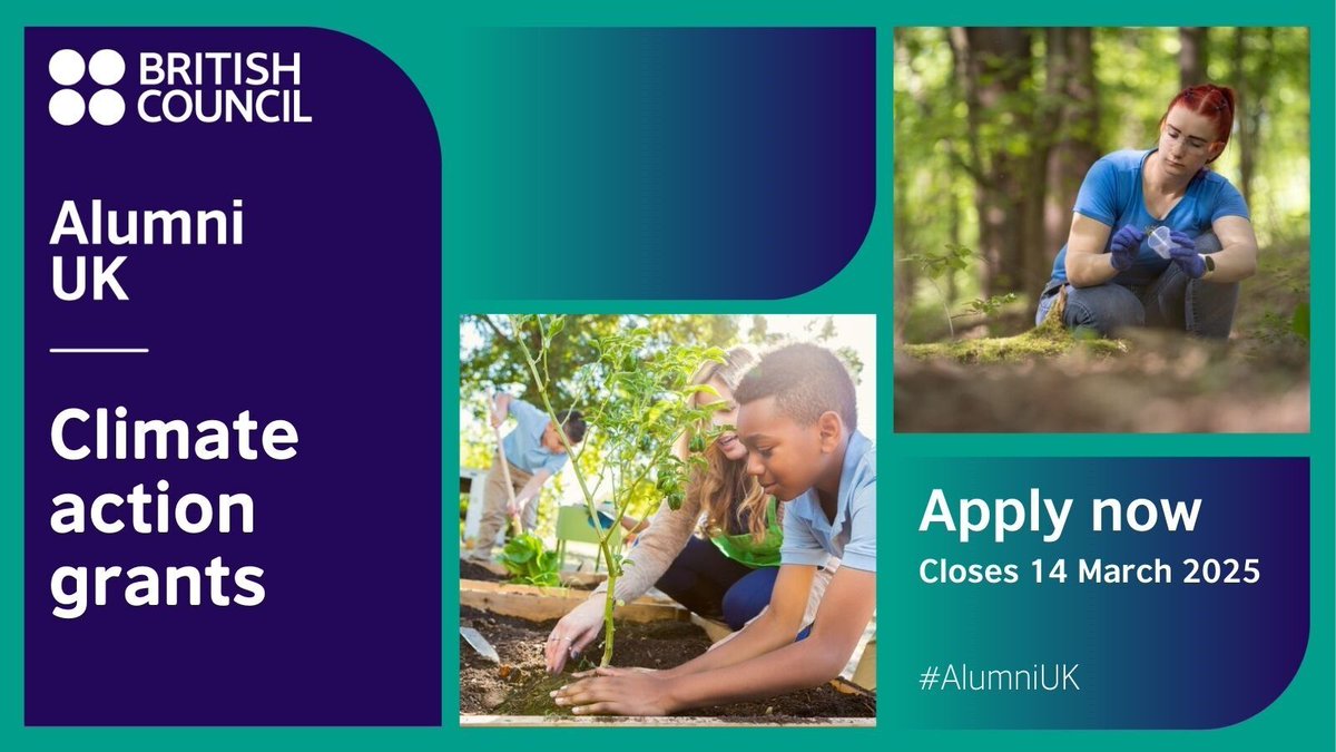 🌱 Got a game-changing idea for climate action? The #AlumniUK Climate Action Grants provide UK alumni with up to £5K to bring sustainable solutions to life. Apply now and be a force for change!
📅 Deadline: 14 March 2025

🔗 Learn more: ow.ly/eY5v50VaWws

#HE #Alumni