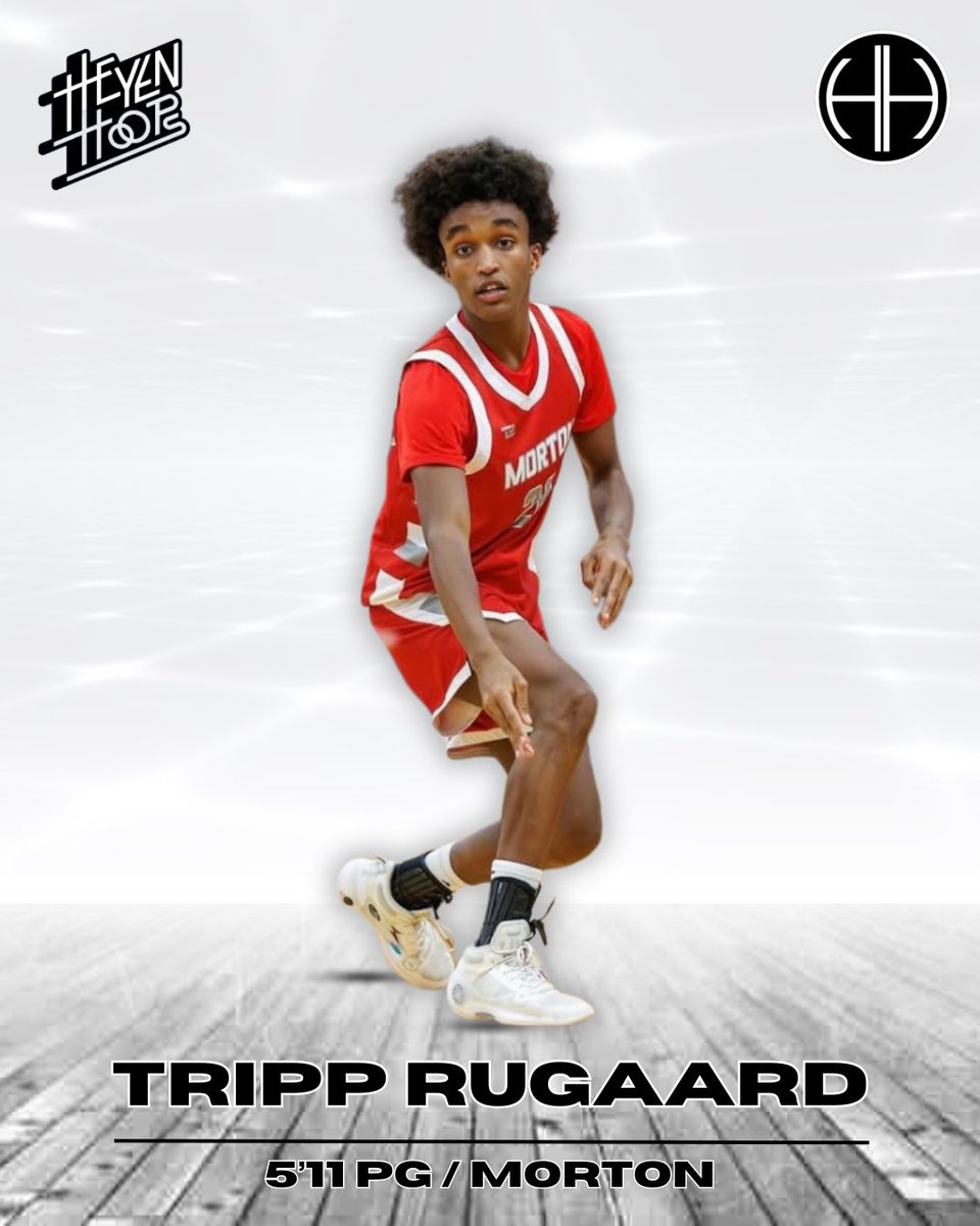 Our next player announcement for the Unsigned Senior Showcase on March 29th! 🚨 Tripp Rugaard (5’11 PG, Morton) is a floor general that finds driving lanes with his quickness and IQ to make plays &amp; find open teammates. Tripp is also an on ball defensive pest with active hands.