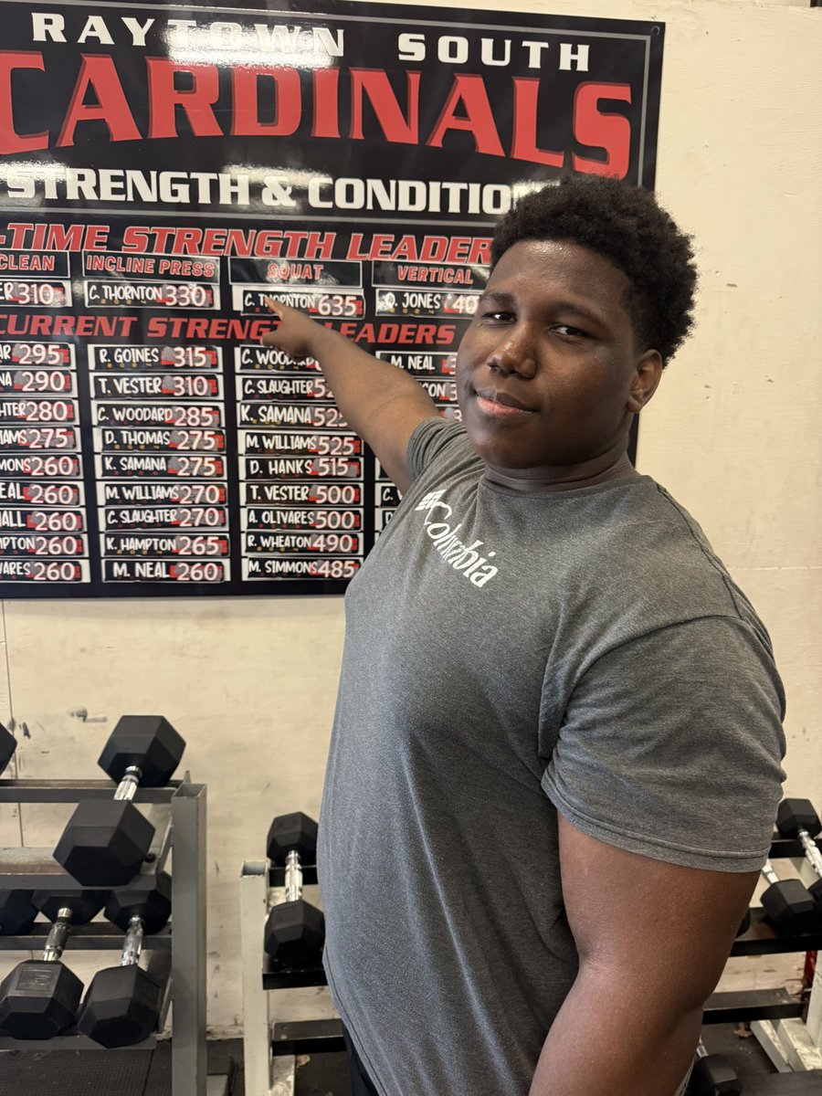 Raytown South High School Football (@raysouthfb) on Twitter photo We have a new leader in the club house!!
Shoutout to <a href="/CarterT50525/">Carter Thornton</a> on breaking the school record for back squat. Never thought anyone would overtake <a href="/Degrated_G/">Clevon Woodard</a> but it has happened. Congratulations big guy!! We have a new leader in the club house!!
Shoutout to <a href="/CarterT50525/">Carter Thornton</a> on breaking the school record for back squat. Never thought anyone would overtake <a href="/Degrated_G/">Clevon Woodard</a> but it has happened. Congratulations big guy!!