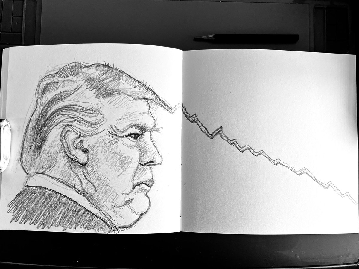 Slaneous's tweet image. How is that stock market doing Donald J?
#Trump #drawing