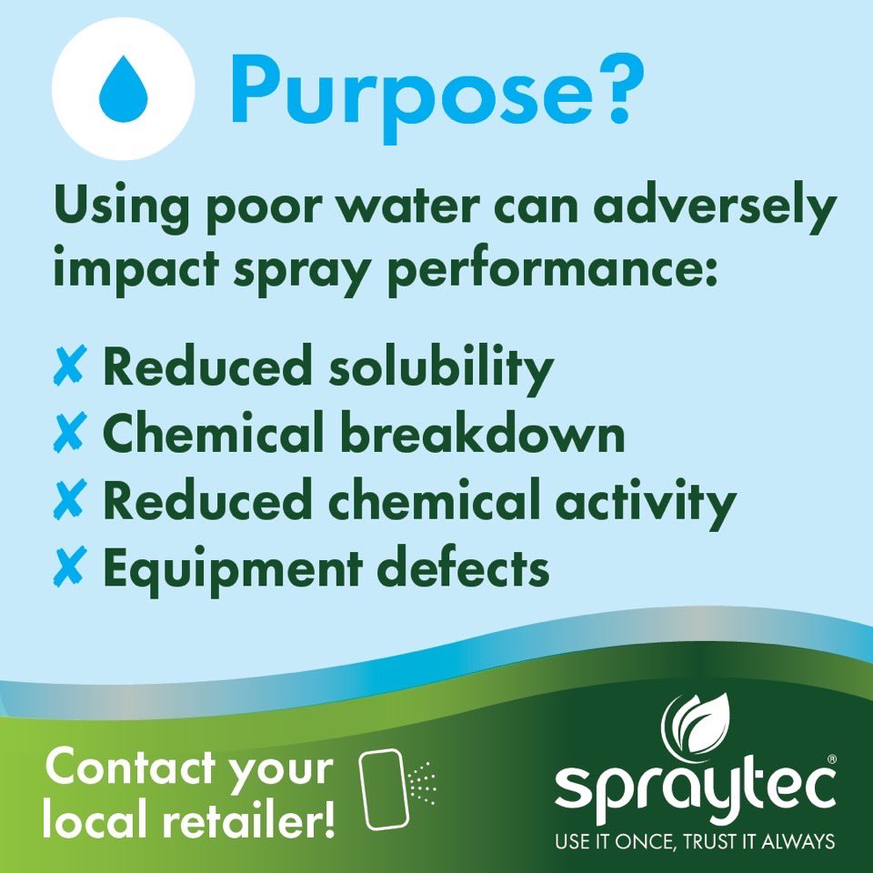 Need clarity on your spray water quality?

Our water analysis ensures optimal chemical efficacy with accessible expertise. We check for hardness, pH, salinity, turbidity &amp; more.

Contact your agronomist or local retailer to learn more! 

#waterquality #sprayapplications #spraytec