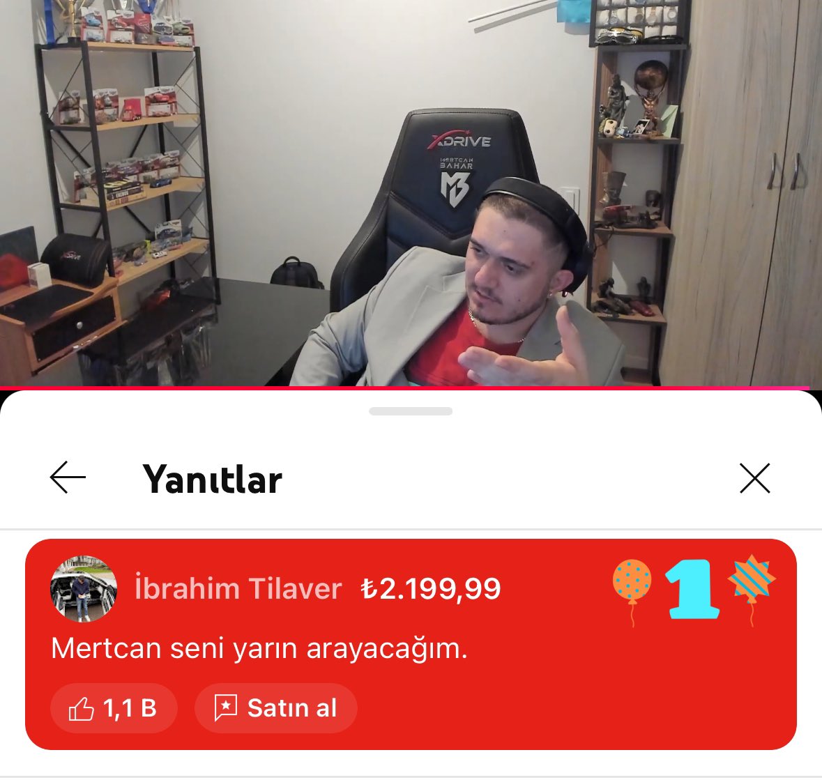 🔥 İbrahim Tilaver, Mertcan Bahar’ın yayınına bağış atarak, “Mertcan, seni yarın arayacağım.” dedi.