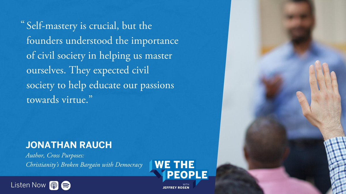 National Constitution Center (@constitutionctr) on Twitter photo On #WeThePeoplePodcast, author <a href="/jon_rauch/">Now JonRauch on 🦋</a> shares how self-mastery can be aided by civil society in the eyes of the founders.
Listen now: ow.ly/Uvz550Vch6j On #WeThePeoplePodcast, author <a href="/jon_rauch/">Now JonRauch on 🦋</a> shares how self-mastery can be aided by civil society in the eyes of the founders.
Listen now: ow.ly/Uvz550Vch6j
