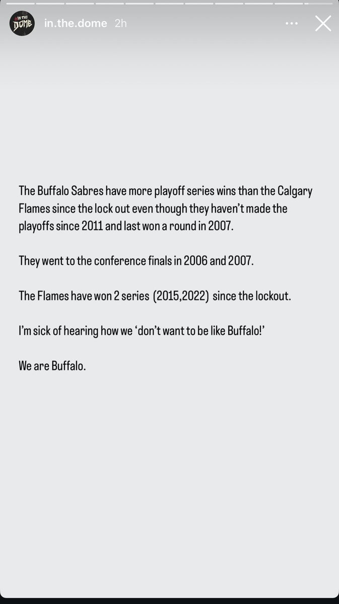 Adam 🇨🇦 (@flamesfan2002) on Twitter photo Had to take a break from my hiatus to share this.
<a href="/InTheDomePod/">In the Dome</a> as usual is 100% correct.
Why do we think we are better than all the other teams and can avoid a rebuild? Had to take a break from my hiatus to share this.
<a href="/InTheDomePod/">In the Dome</a> as usual is 100% correct.
Why do we think we are better than all the other teams and can avoid a rebuild?