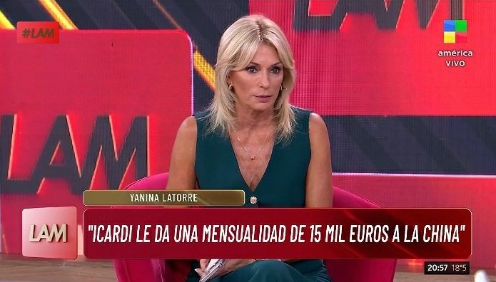 MatePopAR's tweet photo. Yanina Latorre informa en #LAM que Mauro Icardi le estaría pagando una mensualidad de 15.000 euros a la China Suarez.