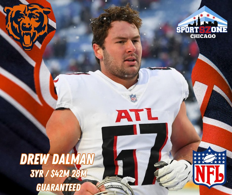 SportsZone Chicago (@sportszonechi) on Twitter photo The <a href="/ChicagoBears/">Chicago Bears</a> & C Drew Dalman agreed to a 3yr/$42M deal with $28M guaranteed. #SportsZoneChicago #DaBears #ChicagoSports #NFL #FreeAgency The <a href="/ChicagoBears/">Chicago Bears</a> & C Drew Dalman agreed to a 3yr/$42M deal with $28M guaranteed. #SportsZoneChicago #DaBears #ChicagoSports #NFL #FreeAgency