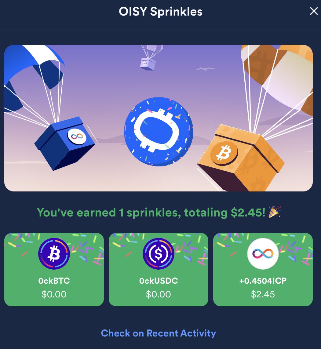 Aaron (@aaronbremser_) on Twitter photo $ICP have you gotten an airdrop from <a href="/oisy/">OISY Wallet</a> yet?
I'm looking to hopefully get some BTC soon
Free Sats! $ICP have you gotten an airdrop from <a href="/oisy/">OISY Wallet</a> yet?
I'm looking to hopefully get some BTC soon
Free Sats!