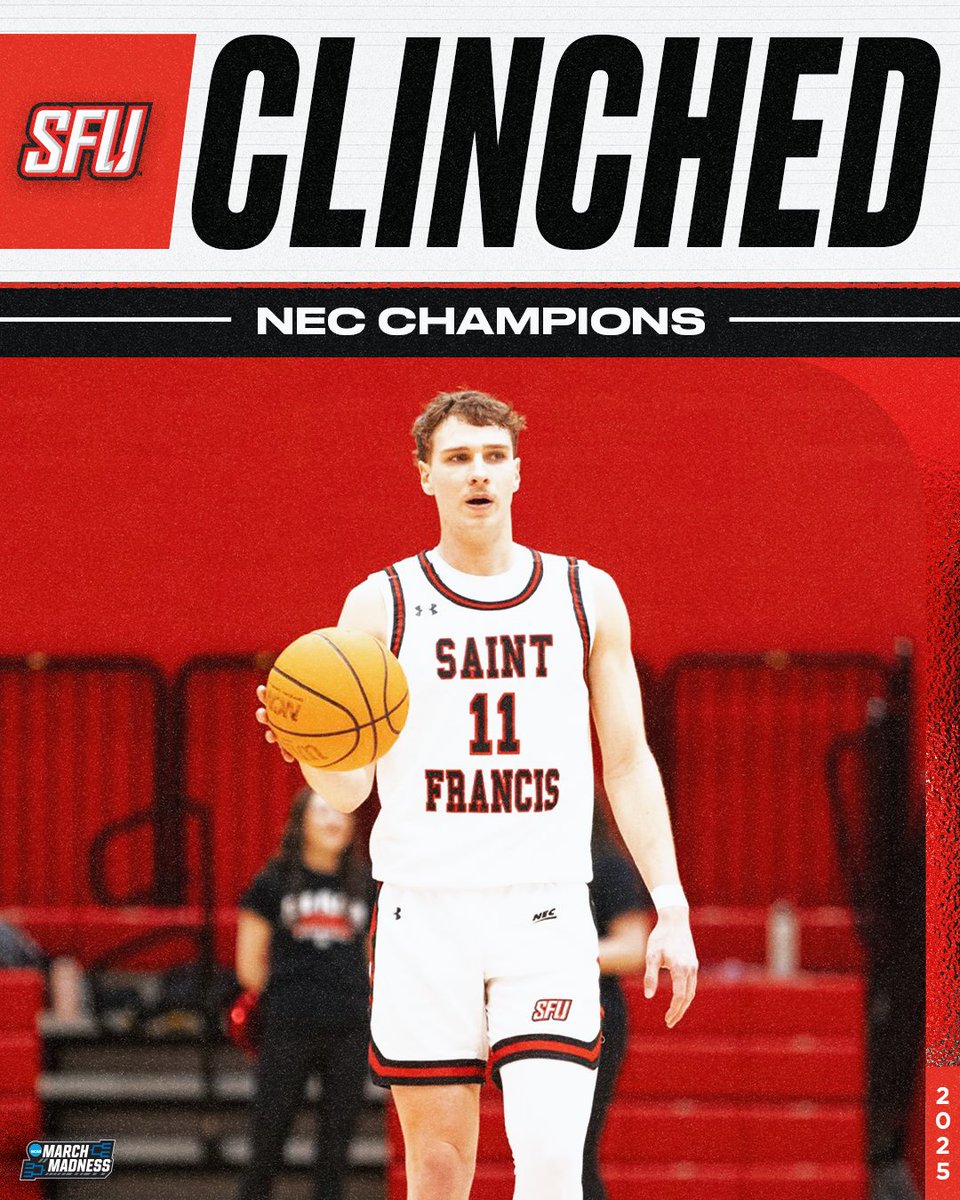 SAINT FRANCIS IS DANCING AGAIN 🕺

The Red Flash win the NEC and will make their second NCAA Tournament appearance EVER 👏 #MarchMadness