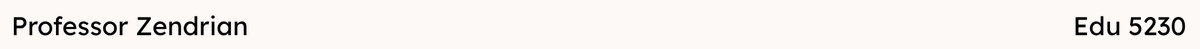 I truly love teaching and learning from others. I am so glad that I am able to be an EdTech professor at the school that has given me so much joy. It also always amazes me when my students write "Professor Zendrian". What an honest dream! <a href="/molloylions/">Molloy Lions</a>