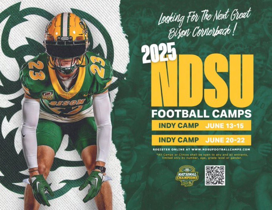 Colton Williams (@coltonw2027) on Twitter photo Thank you <a href="/NDSUfootball/">NDSU Football</a> for the camp invite. Exited for the summer!
<a href="/DavidWienke15/">David Wienke</a>
<a href="/MWWildcatFB/">Millard West Wildcat FB</a> Thank you <a href="/NDSUfootball/">NDSU Football</a> for the camp invite. Exited for the summer!
<a href="/DavidWienke15/">David Wienke</a>
<a href="/MWWildcatFB/">Millard West Wildcat FB</a>