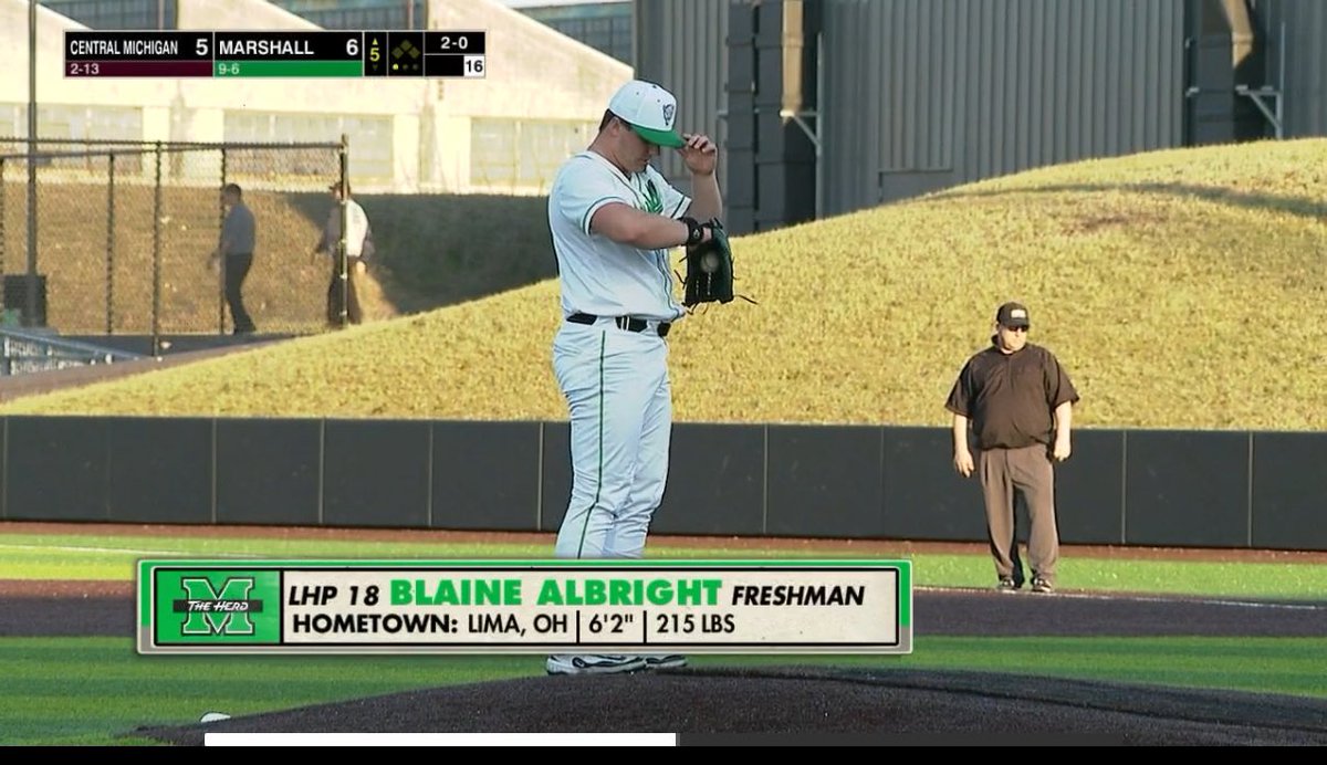 Let’s go <a href="/BathWildcatBASE/">Bath Wildcat Baseball</a> Alum Lex Boedicker and Blaine Albright!  Lex dropping bombs against The U and Blaine with 2 shutout innings in relief against Central Michigan!  Awesome job boys!!!!  I love it!!!!  #SpaceU #WeAreMarshall