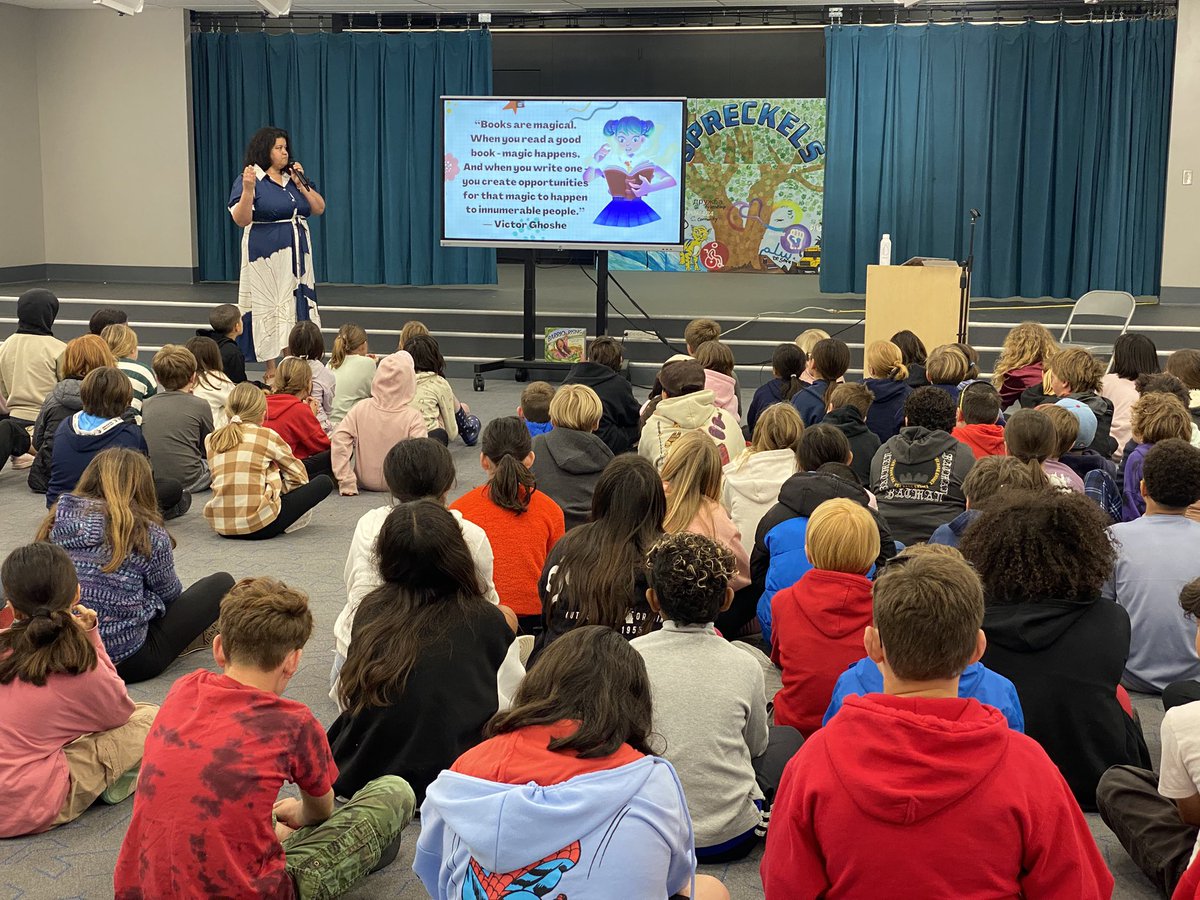 lori_huntsman's tweet image. Connections make the world go round and we were grateful to welcome the author of #BarrioRising into our community today! Such an inspiration as she shared her writing journey with us. Plus my talented fourth graders handcrafted bookmarks for her!#OneBookOneSanDiego @sdschools