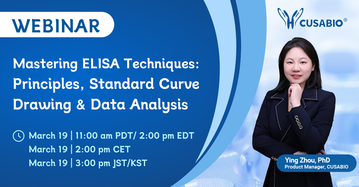 cusabio_mt's tweet image. Are you looking to refine your ELISA skills and improve your data analysis? Join us for a free, in-depth webinar! bit.ly/3F4Fn2T

What You’ll Learn:
• Introduction to the ELISA principle
• Development and data processing of standard curve for quantitative ELISA
• Data…