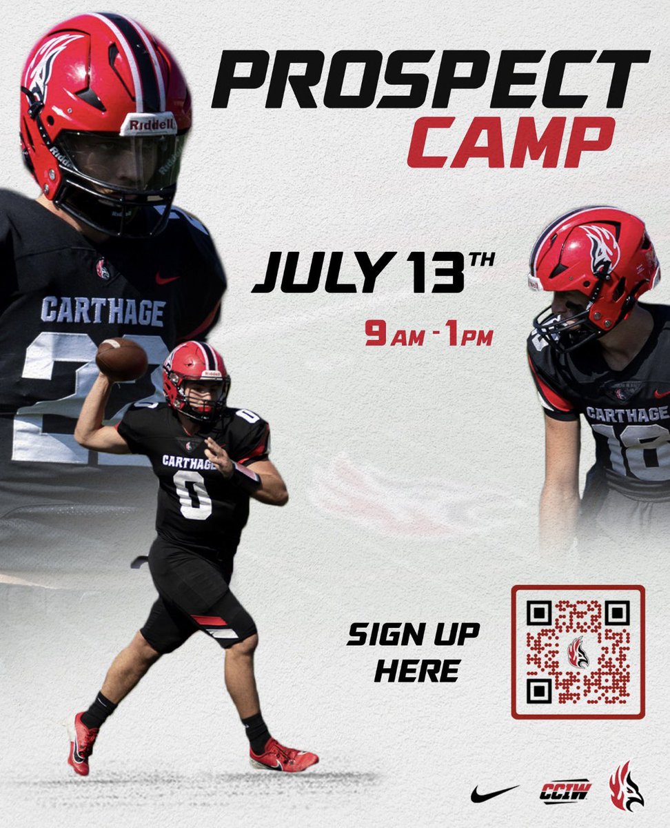 Thanks <a href="/Carthage_FB/">Carthage Football</a> for the camp invite!