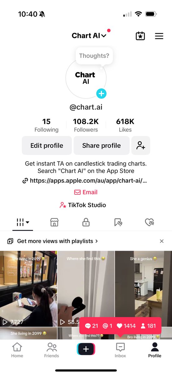 MattCos12599903's tweet image. Can anyone tell me how much my iOS app “Chart AI” is worth? 

It’s 4 1/2 months old, generated over 100k USD in sales. Currently sitting on just under 30k MRR - around 80% profit margins atm. 

All sales have come from organic Tiktok, YouTube and Instagram content -