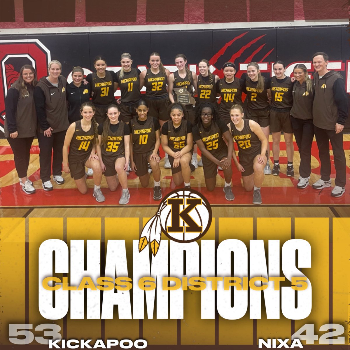 Back to back District Champions!! SO SO proud of this group. Total team effort. They did it for each other and have been grinding to get better every single day. And it paid off tonight! We will play Saturday at home vs Lees Summit West. Time is TBD. #StayLockedIn