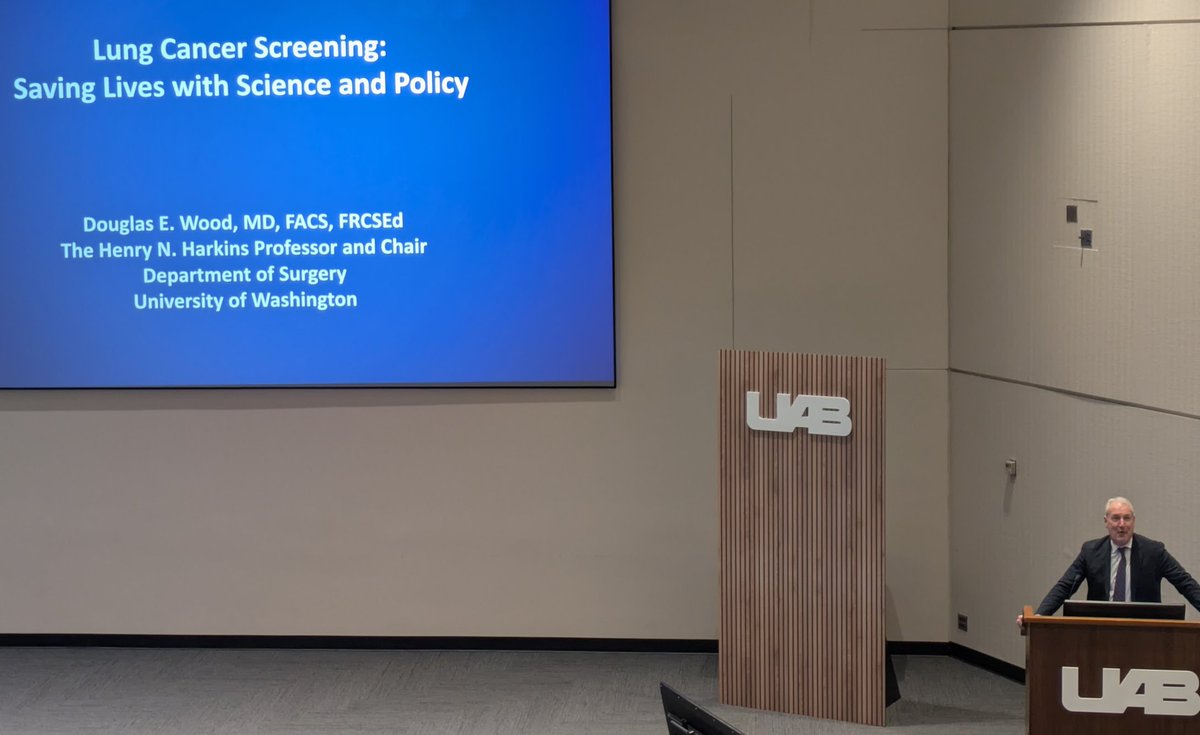DrAndreaGillis1's tweet image. A great #grandrounds about the massive impact surgeons can have on policy. Driving guidelines for lung cancer screening @DouglasEWood1 @UABSurgery @UWSurgery