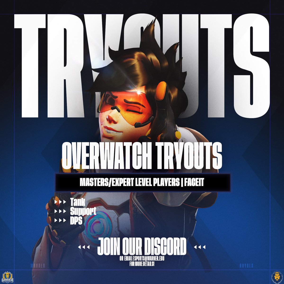 Warner University, FL.

- Masters/ Expert level players (Faceit)
- Up to full tuition online
- In person opportunities/ scholarships available as well.
- Help with LAN expenses

Discord: discord.com/channels/12276…

Apply here: docs.google.com/forms/d/e/1FAI…