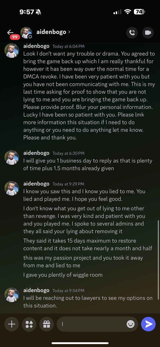 luckyy (@luckyyloll) on Twitter photo Constantly threatening me and harassing me about not bringing back your game- which got taken down because you STOLE from me is crazy. Take this as a learning lesson to not steal from other hardworking creators to use bait for your games!! Constantly threatening me and harassing me about not bringing back your game- which got taken down because you STOLE from me is crazy. Take this as a learning lesson to not steal from other hardworking creators to use bait for your games!!