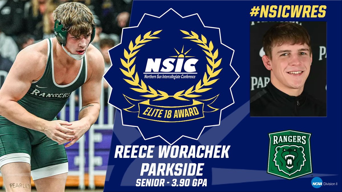 NSIC (@northernsunconf) on Twitter photo Congrats to <a href="/RangerAthletics/">Parkside Rangers</a> Reece Worachek on earning the #NSICElite18 Award for Wrestling for the third straight year.
#NSICWres #YourTimeToShine
Full Release at: northernsun.org/news/2025/3/11โฆ Congrats to <a href="/RangerAthletics/">Parkside Rangers</a> Reece Worachek on earning the #NSICElite18 Award for Wrestling for the third straight year.
#NSICWres #YourTimeToShine
Full Release at: northernsun.org/news/2025/3/11โฆ