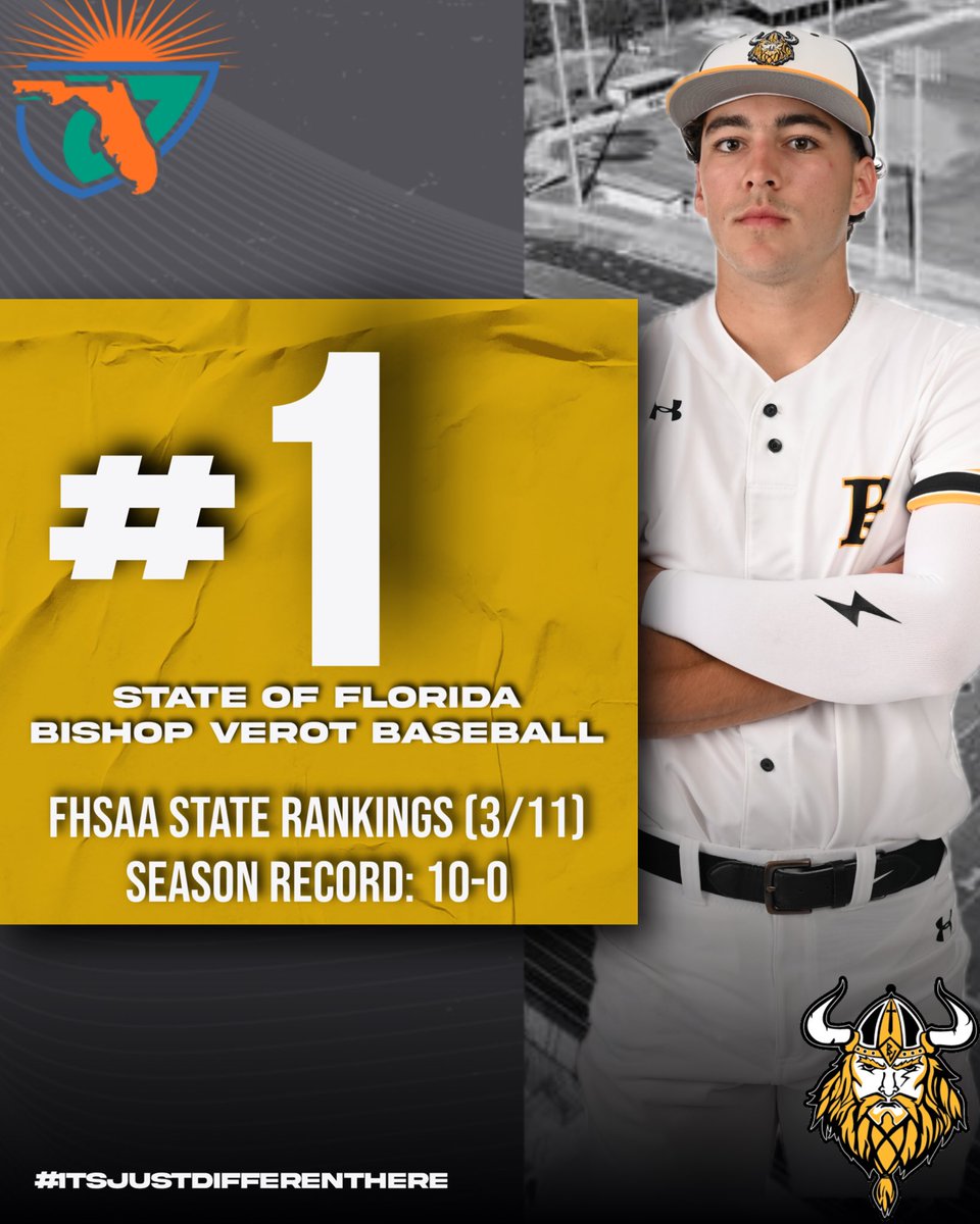 The first FHSAA Baseball Rankings of the Season!
The #VerotBoys rank as the TOP team in FLORIDA!
#ItsJustDifferentHere #SunriseDrive #NonExcidet 
<a href="/VerotBaseball/">Bishop Verot Baseball</a>