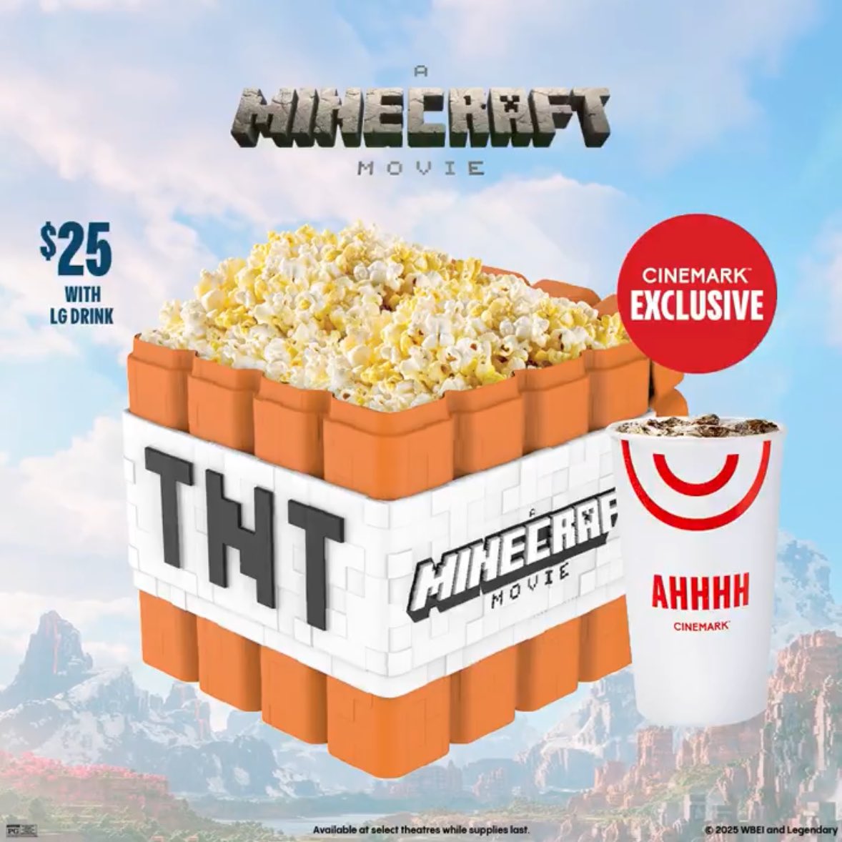 圖 MINECRAFT 麥塊真人電影 TNT爆米花桶