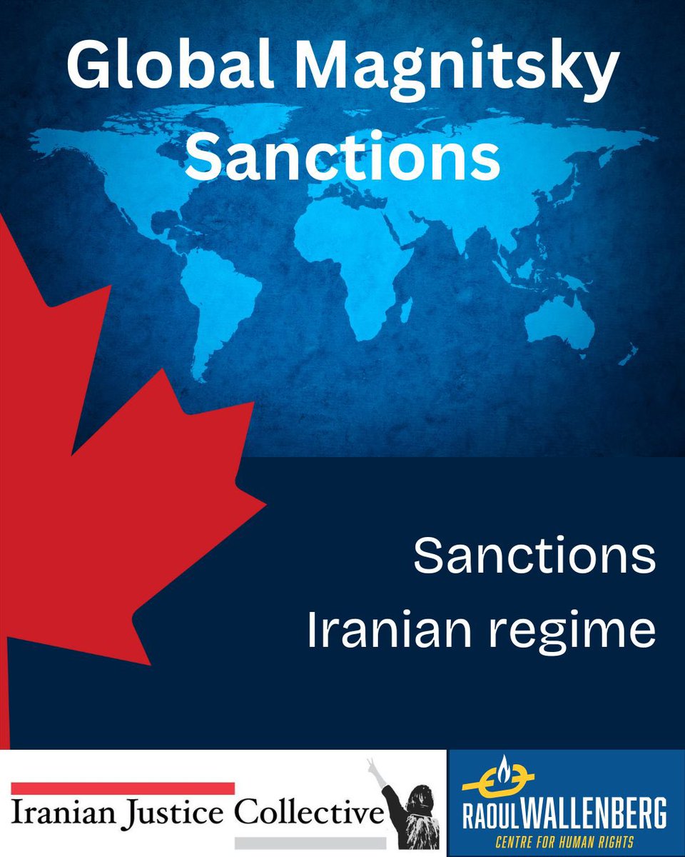 IJCollective's tweet image. Iranian Justice Collective (IJC) was honoured to collaborate with the co-chair of the Global Magnitsky Sanctions Coalition, the @TheRWCHR in submitting a comprehensive sanctions recommendation to Global Affairs Canada, urging action against ten Iranian individuals involved in…