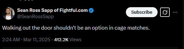 Every "Rule" in wrestling was created as a tool to add drama to the scripted matches. Opponent half out the door being dragged back in, race between 1 wrestler climbing the cage &amp; another crawling for the door etc.  Fanzine writers like Sean Sapp will never comprehend this.