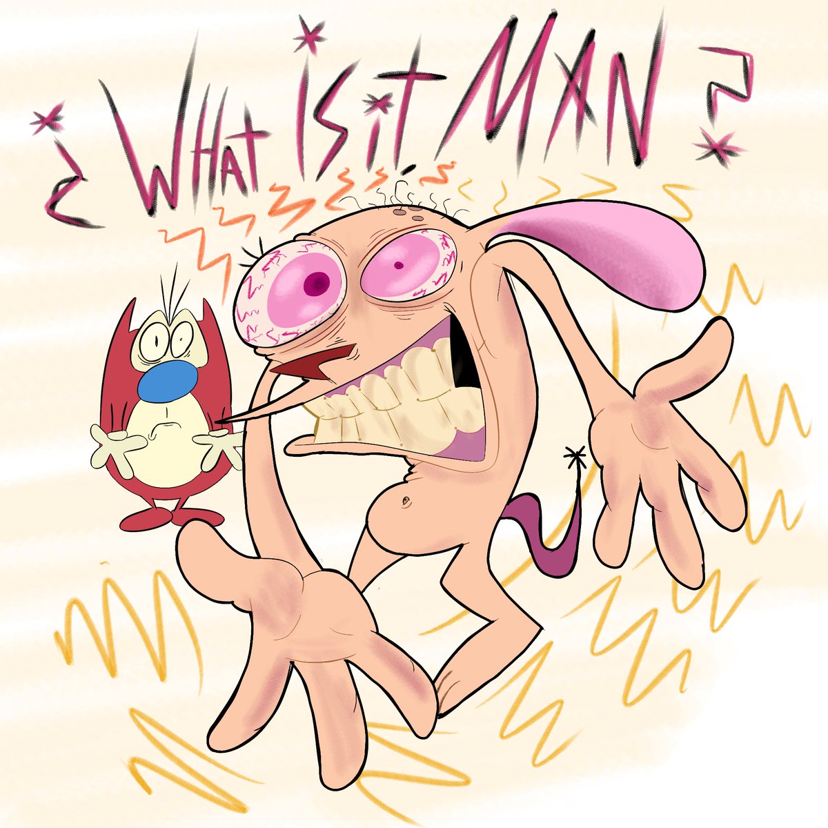 FerPurple_'s tweet image. redraw of one of my favorite R&amp;amp;S renders, I hope I get to buy a shirt with the og render soon, the damn things are +70$ and uhhhh i&apos;ve got no money #RenandStimpy #RenyStimpy #RenHoek #Stimpy #digitalart