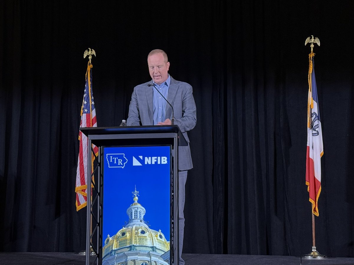 Vance Ginn talking about Iowa’s record on tax policy at the ITR/NFIB Tax Day Luncheon