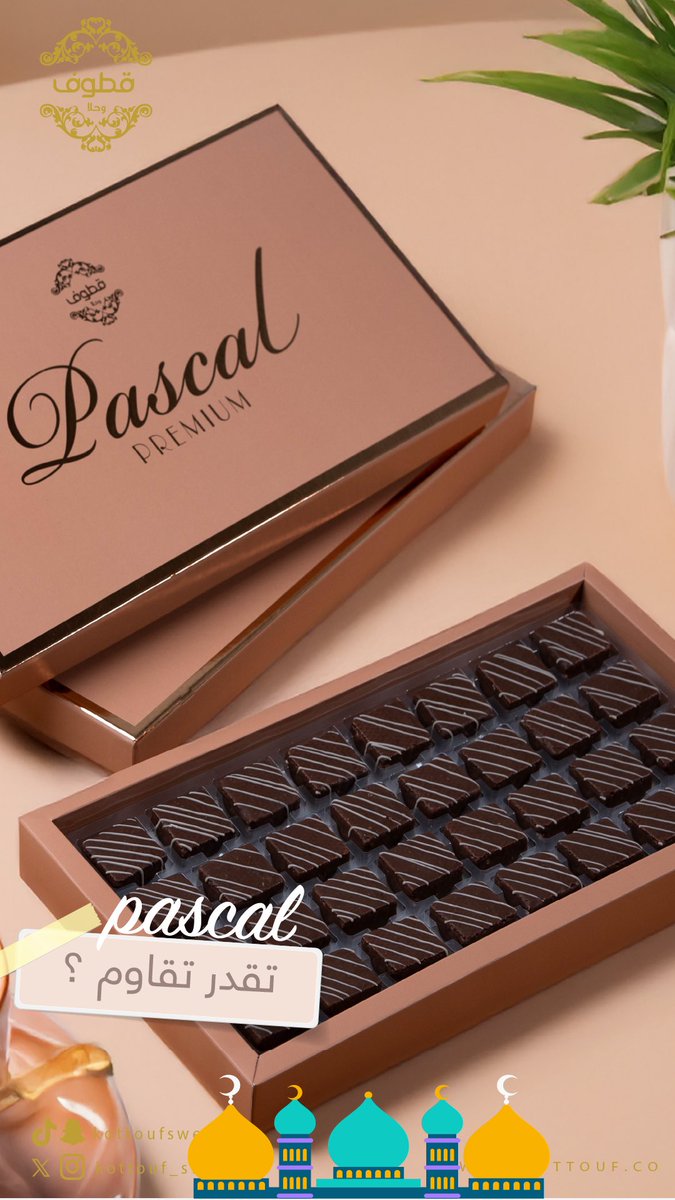 بسكال
الهبّة الجديدة اللي لازم تجرّبها! 🍫🔥 مزيج مقرمش من الويفر و الرهش في كل لقمة.. طعم يخلّيك تطلبها مرّة ومرّة!” 😍شكولاته بسكال خيارك الأول👍 
 مع عروض العيد  حالياً76 ريال فقط👌🏻