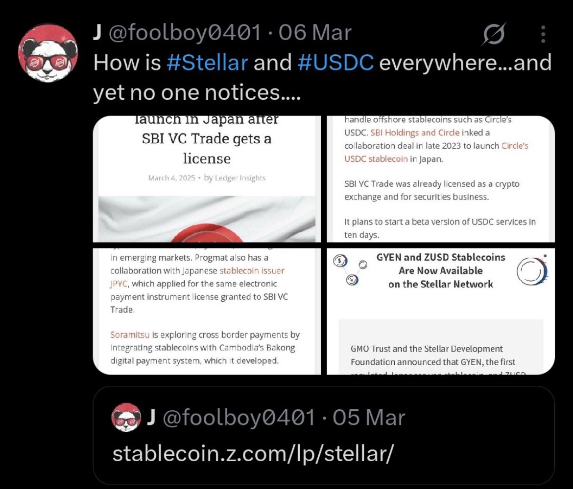Looks like the only bank that was supposed to use #XRP is Actually using #XLM usdc in Japan.