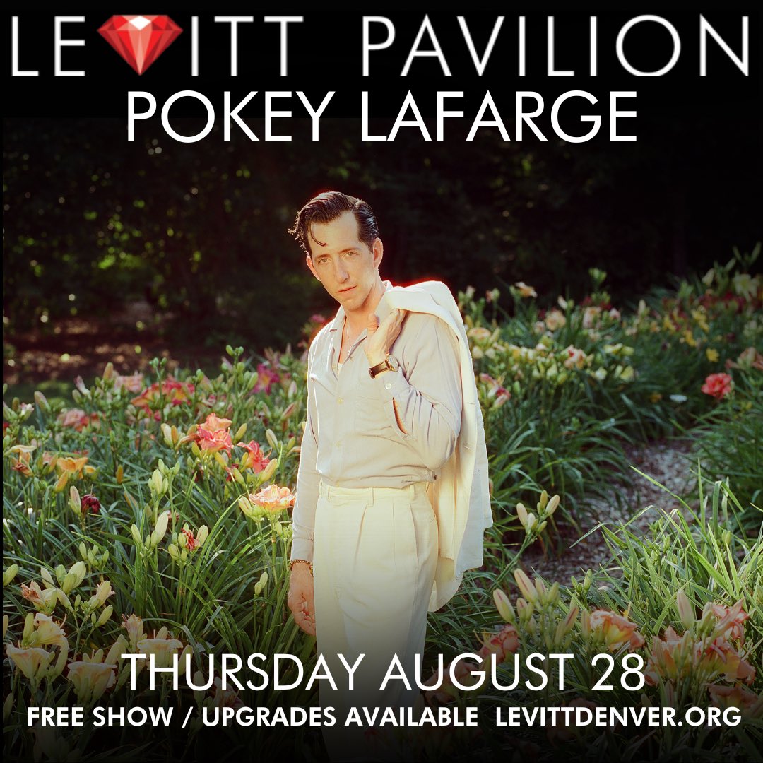 Just announced! Pokey LaFarge and his band are coming to @levitt_denver on August 28th for a free show! Levitt Pavilion Denver is Colorado’s all-ages outdoor amphitheater, presenting free concerts in beautiful Ruby Hill Park. info and ticketing upgrades at pokeylafarge.net/tour