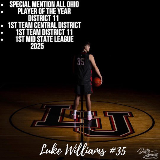 #35 is leaving a legacy on our program for others to follow and today he was named SPECIAL MENTION ALL OHIO!  Congrats Luke Williams!!  

Luke will be participating in the District 11 All Star Game!!  Details below.  

📅  April 4th 
⏰  7p 
🏫  Newark High School!