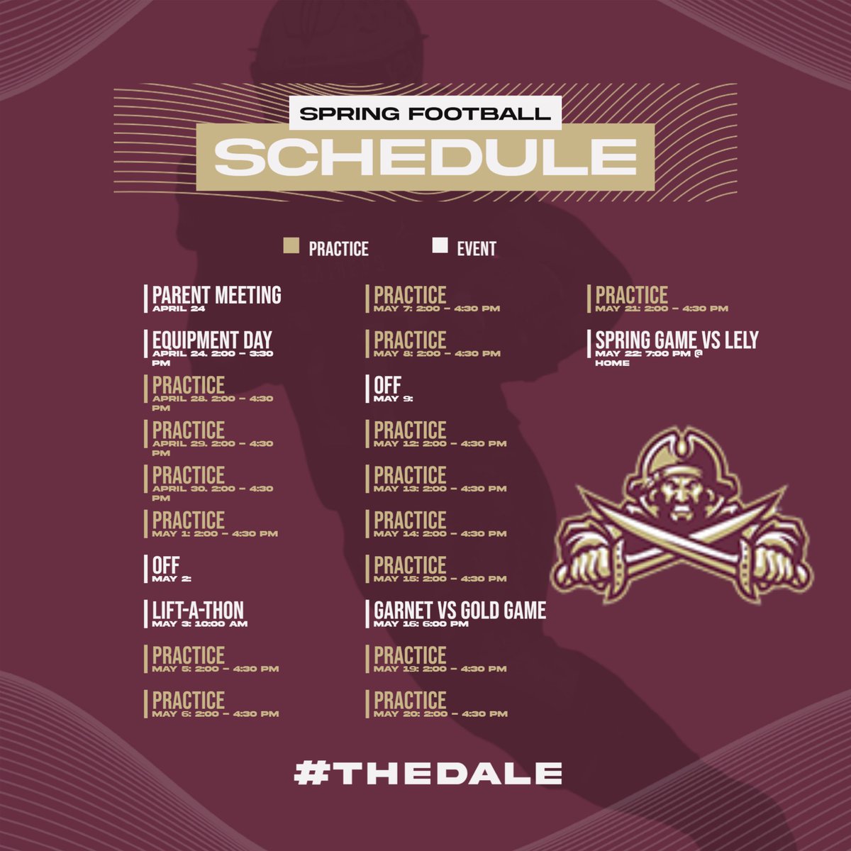 Riverdale Raiders 2025 Spring schedule! 
#CLIMB