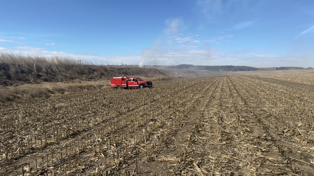 It’s the last 8 days we’ve had a blizzard, no power, 70° and now a grass fire from energizing the power lines.  What a week #NebraskaLife