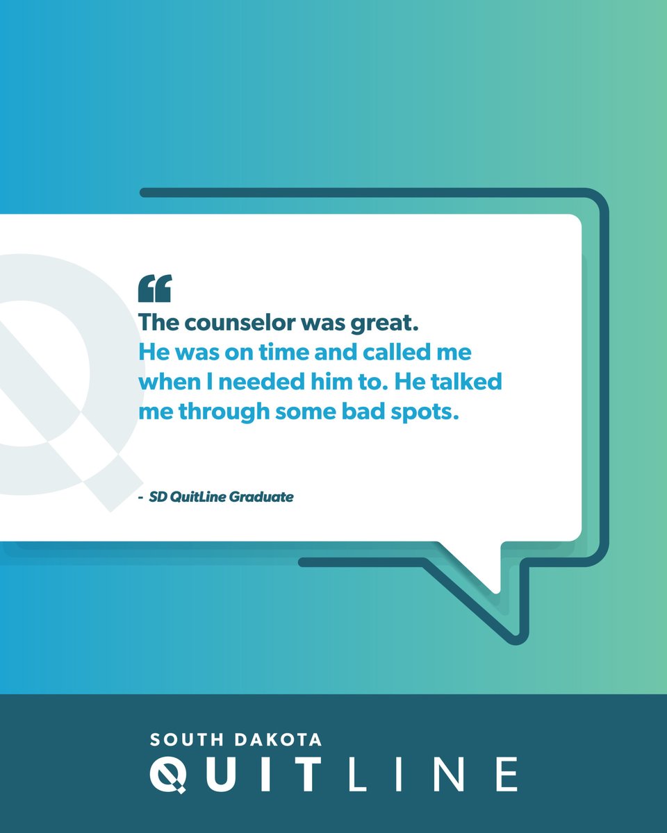 SDQuitLine's tweet image. Quit coaches are proven to improve your chances of quitting. Don&apos;t take it from us — take it from an SD QuitLine grad! Learn more at SDQuitLine.com.

#SDQuits #QuitTobacco