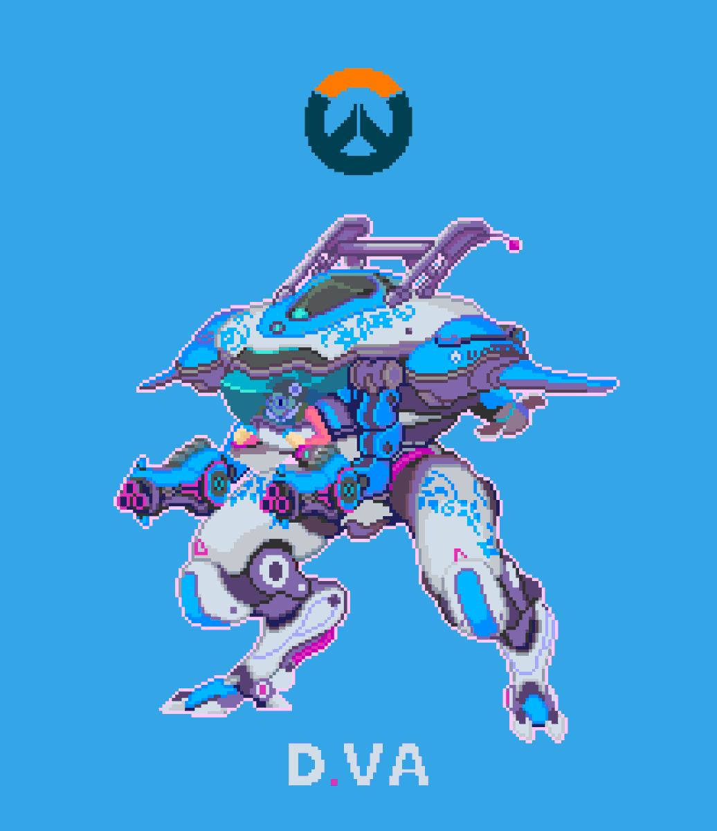 tapponKD's tweet photo. 水鉄砲撃ってほしい
＃OW2 ＃OW ＃オーバーウォッチ ＃Dva ＃ウェーブレーサー #ドット絵 https://t.co/wr3aQ1PqQ0
