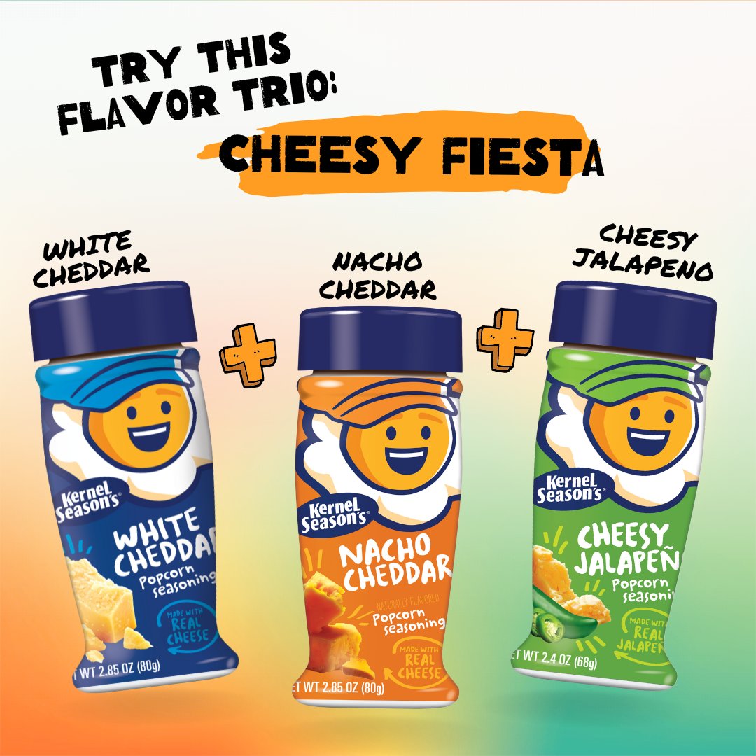 You could say we’re a fan of cheese. 🧀🍿⁠
⁠
⁠
#cheese #snacks #kernelseasons