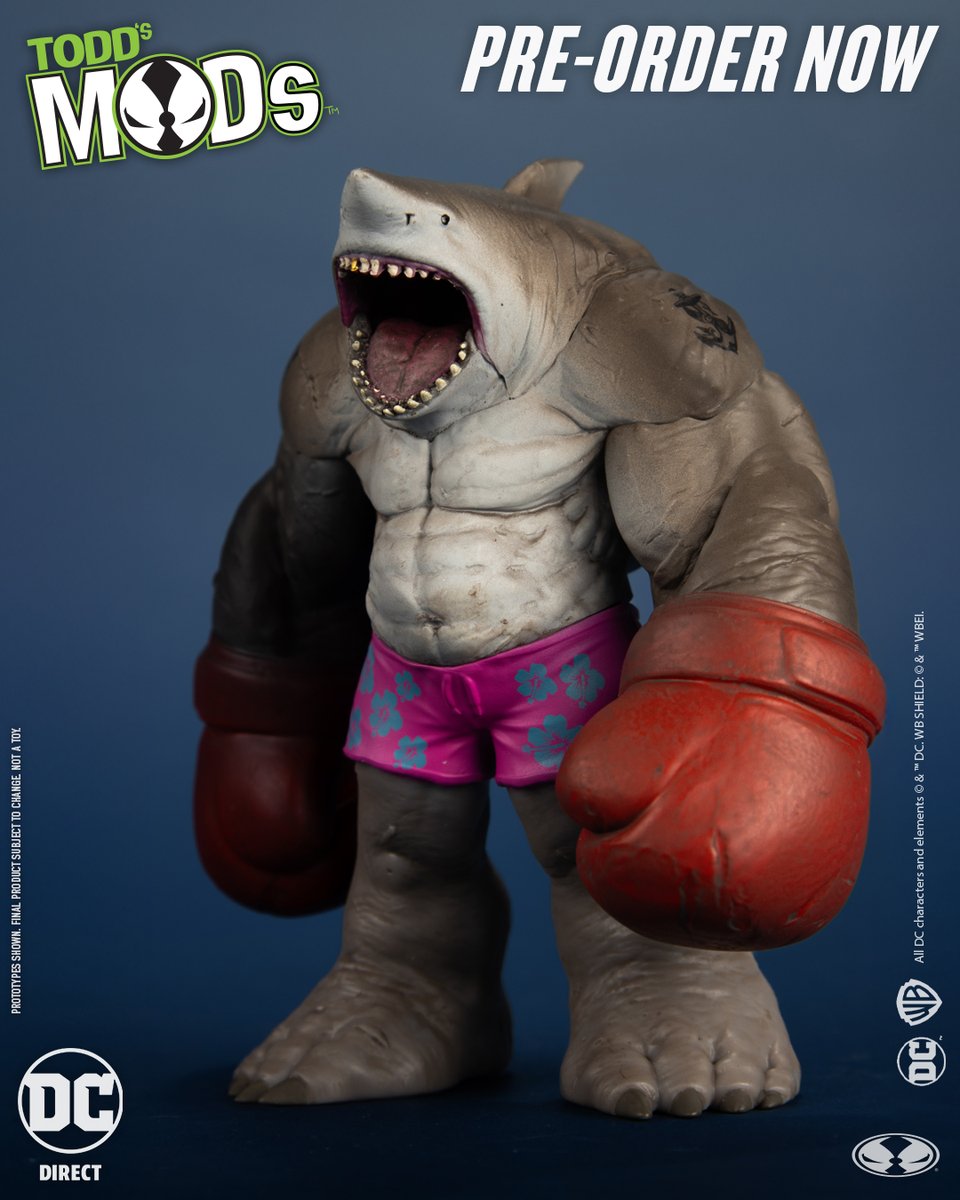mcfarlanetoys's tweet image. King Shark™ 4.5" scale #ToddsMODs Limited Edition collector vinyl figure is available for pre-order NOW at select retailers!
➡️ bit.ly/KingSharkTodds…

Collect all of the NEW Todd McFarlane's Outrageous Designs!

#McFarlaneToys #DCDirect #KingShark #DCComics #ToddMcFarlane
