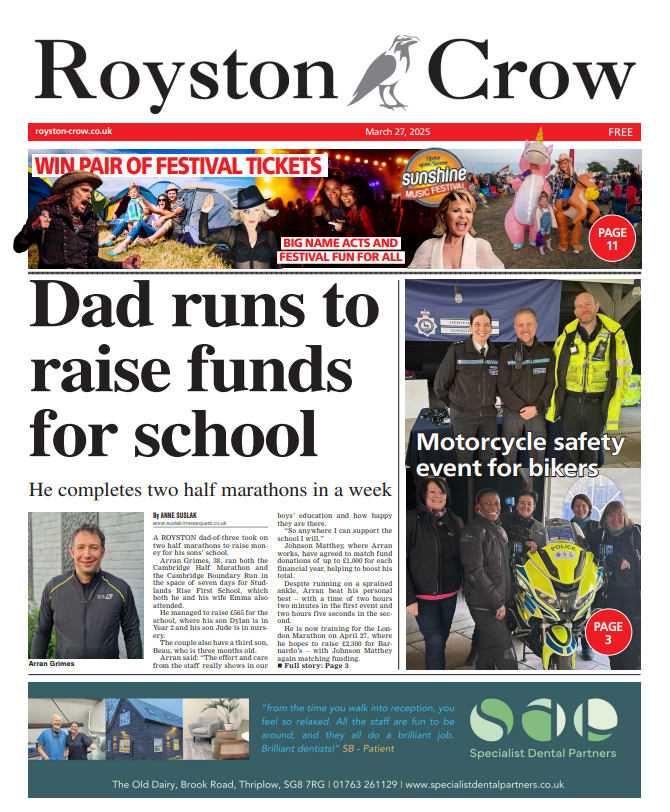 In tomorrow's Crow...🐦‍⬛ #TomorrowsPapersToday
🏃‍♂️Dad runs to raise funds for school
🏍️Motorcycle safety event for bikers
🗞️Future of council's four-day week
And more! Pick up your copy tomorrow
