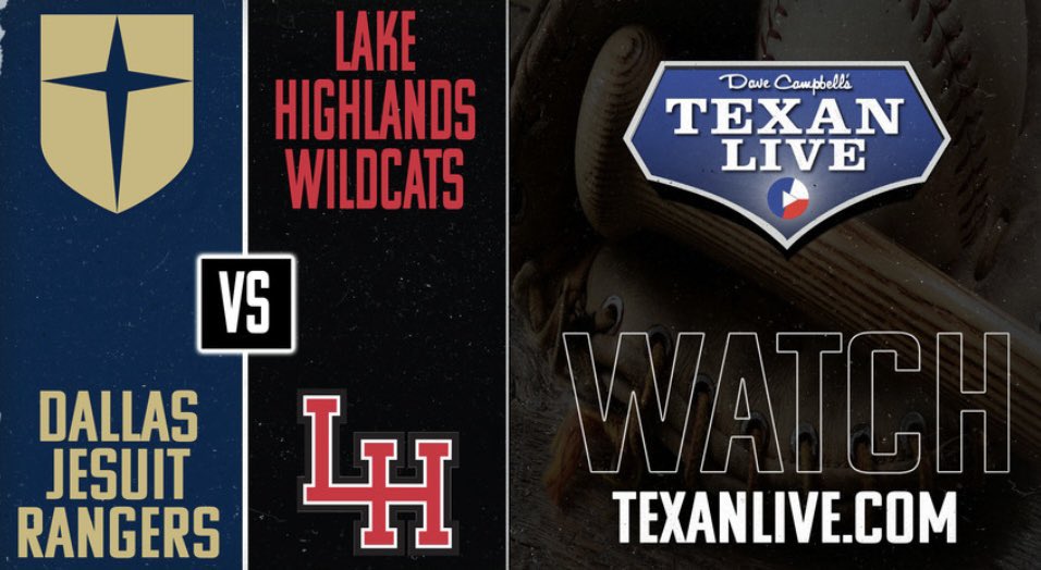 Champion Sports Radio (@championsports) on Twitter photo 🚨GAME CHANGE ANNOUNCEMENT🚨
Week 3 of district play starts tonight as #5 <a href="/jcpbaseball/">Jesuit Baseball</a> plays at <a href="/LHWildcatBsB/">Lake Highlands Wildcat Baseball</a>! If you can’t be there, watch with us on <a href="/Texan_Live/">Dave Campbell’s Texan Live - Texanlive.com</a>!
⚾️7-6A
⏰7:30PM
📍Wildcats Field
🎙️<a href="/Phillip_Kern/">Phillip Kern</a> & <a href="/CoachDZimmerman/">David Zimmerman</a>
📺 texanlive.com/video/67e40fa6… 🚨GAME CHANGE ANNOUNCEMENT🚨
Week 3 of district play starts tonight as #5 <a href="/jcpbaseball/">Jesuit Baseball</a> plays at <a href="/LHWildcatBsB/">Lake Highlands Wildcat Baseball</a>! If you can’t be there, watch with us on <a href="/Texan_Live/">Dave Campbell’s Texan Live - Texanlive.com</a>!
⚾️7-6A
⏰7:30PM
📍Wildcats Field
🎙️<a href="/Phillip_Kern/">Phillip Kern</a> & <a href="/CoachDZimmerman/">David Zimmerman</a>
📺 texanlive.com/video/67e40fa6…