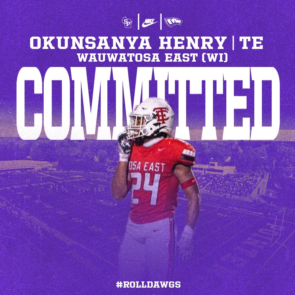 Okunsanya Henry (@okunsanyahenry) on Twitter photo After a long consideration I’m proud to announce my commitment to <a href="/UWSPFootball/">UWSP Football</a> !!! <a href="/coach_lacombe/">Trenton LaCombe</a> <a href="/CoachVenne/">Coach Venne</a> <a href="/CoachAArcher/">𝙰𝚄𝚂𝚃𝙸𝙽 𝙰𝚁𝙲𝙷𝙴𝚁</a>
#ROLLDAWGS!!! After a long consideration I’m proud to announce my commitment to <a href="/UWSPFootball/">UWSP Football</a> !!! <a href="/coach_lacombe/">Trenton LaCombe</a> <a href="/CoachVenne/">Coach Venne</a> <a href="/CoachAArcher/">𝙰𝚄𝚂𝚃𝙸𝙽 𝙰𝚁𝙲𝙷𝙴𝚁</a>
#ROLLDAWGS!!!