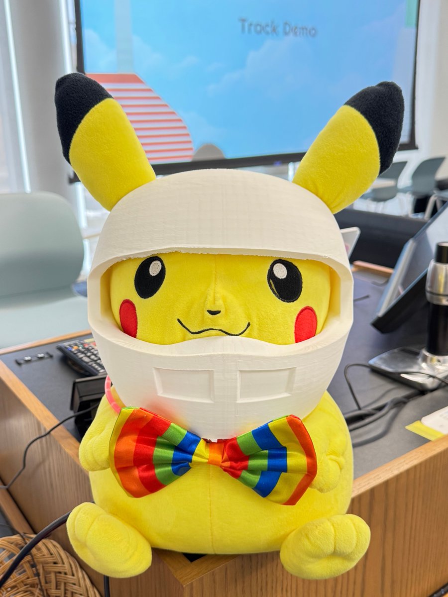 Pikachu has been the TGP2 mascot for several cohorts. This year, C34 3D-printed him a helmet for their TGP2 racing game this Spring! Producer Steven Smith used PolyCam for a 3D scan &amp; prototyped helmets to refine the shape and ear holes, followed by hours of sanding and painting.